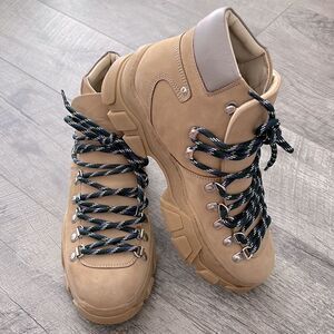 Another Project Anthropologie Hiking Boots genius leather Portugal nude Sz 39